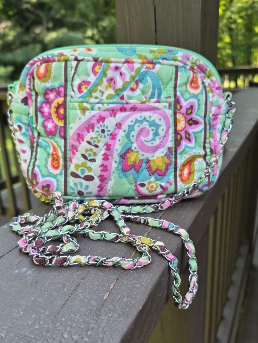 Vera Bradley Rare Retired Tutti-Frutti quilted cotton Chain Strap Crossbody Bag